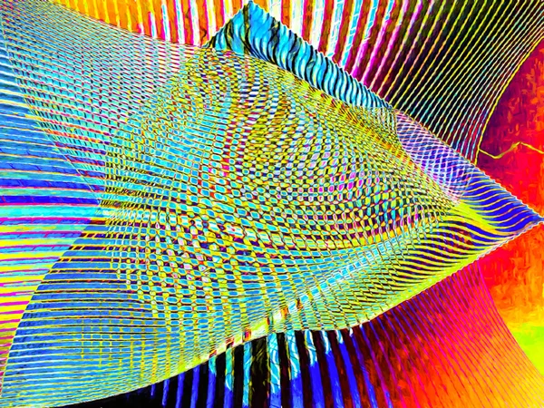 Abstract digital art featuring vibrant colors, intricate patterns, and swirling lines, creating a dynamic, mesmerizing visual effect.