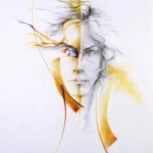 A drawing of a woman with her hands reaching out, conveying a sense of longing and connection.